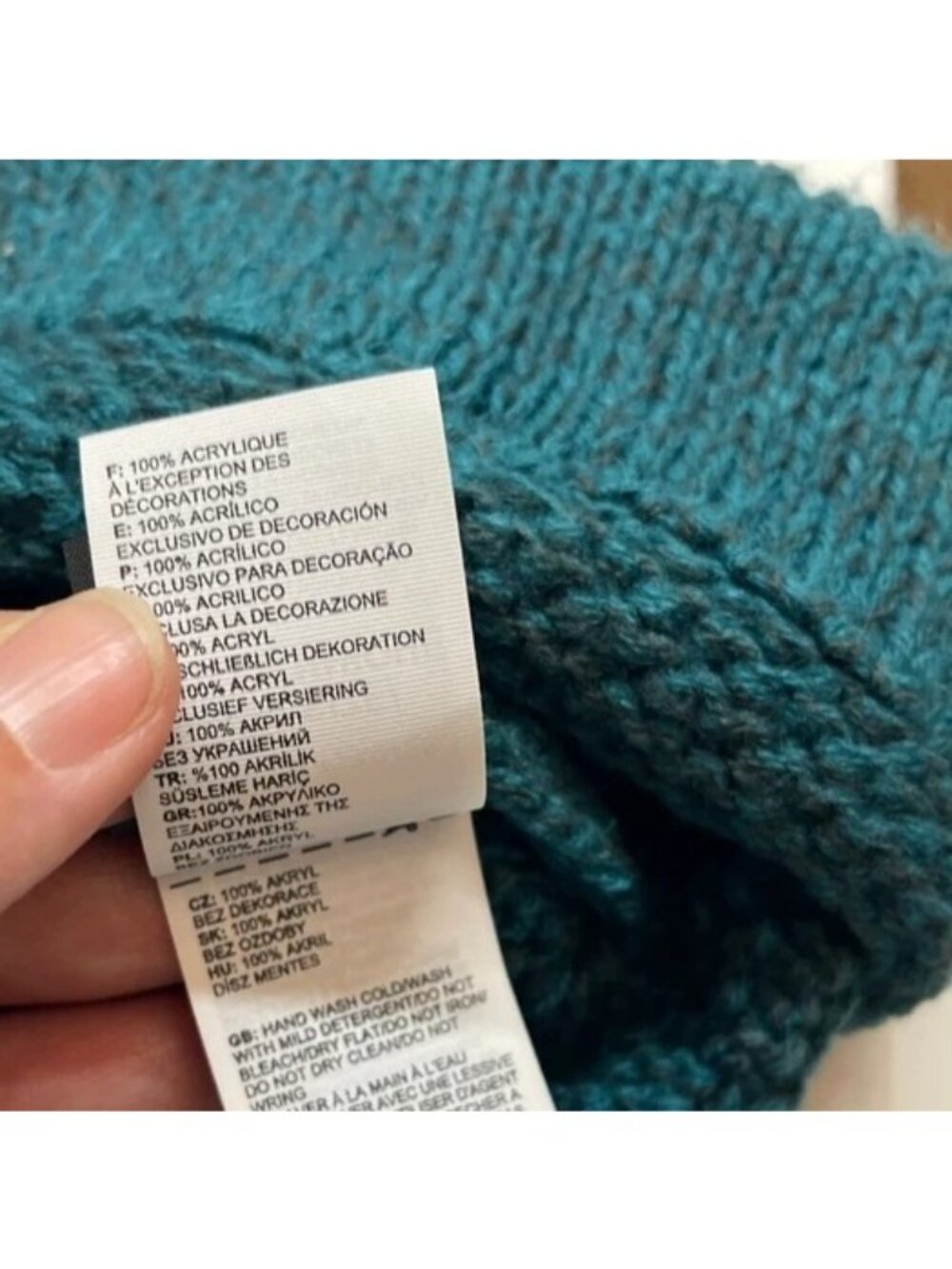 The North Face Purrl Stitch Beanie Green Knitted Slouchy Hat Women One Size New - Picture 9 of 12